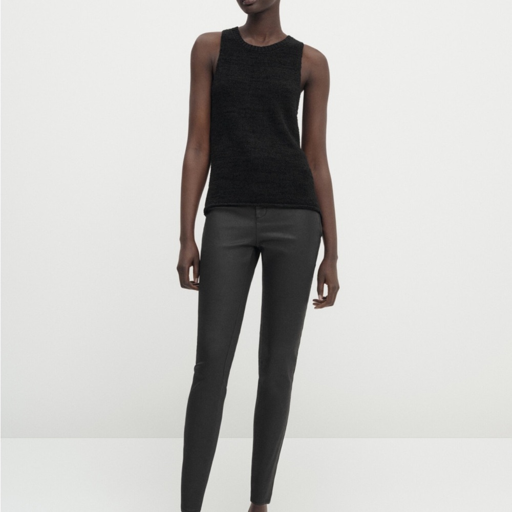 Massimo Dutti NWT black waxed effect legging 5053/904